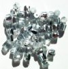 50 6x6mm Ornelia Cut Half Coat Silver Crystal Beads